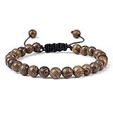 6 8 10 12 mm pulseras de cuentas de madera hombres oración budista elástica y brazaletes hechos a mano mujeres
