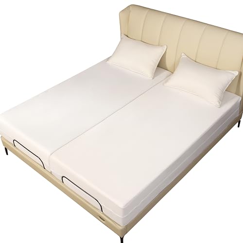 Split Cali King Mattress Encasement 36" x 84" (2PCs) - Waterproof Zippered Protector Hypoallergenic Premium Quality Deep Pocket Cover for Adjustable Beds and Split Mattresses (16"-20" Depth)
