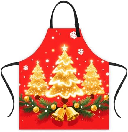 Christmas Apron for Women Men with Pockets,Adjustable for Home Ki...