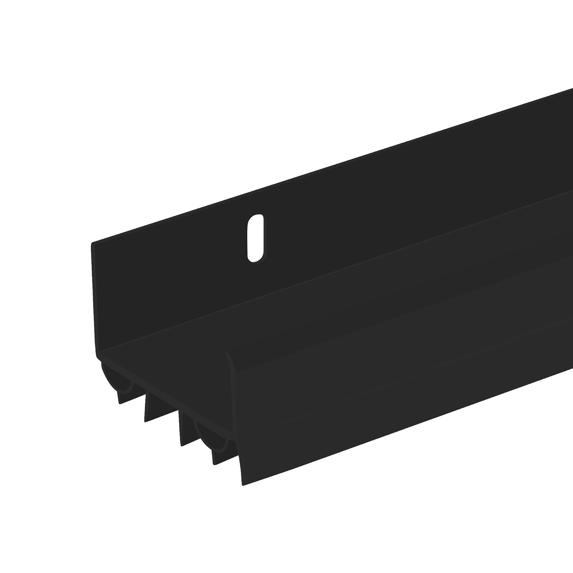 PVC Slide-On Door Bottom | Adjustable Plastic Weatherstrip Door Bottom with Drip Cap | 3 Feet (36-Inch) | for 1 3/4” Doors | Black | Fits Gaps 3/8” to 7/8” | Made in The USA