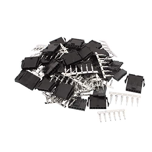 EE 20 Set Schwarz Kunststoff 6 Pin Stecker + Buchse 3,0mm Pitch + 40 Stücke 6 Pin Terminal Auto Auto PC Netzteil ATX Stecker