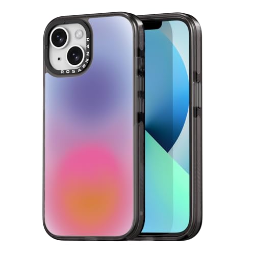 Coque iPhone 13 Rosarnnah noir avec motif délavé tendance