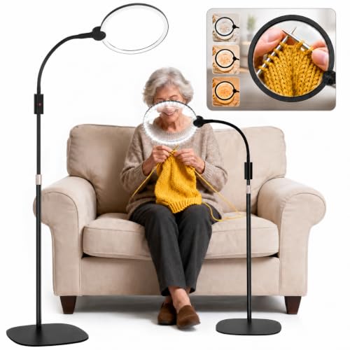 Rechargeable 7-inch floor magnifier lamp