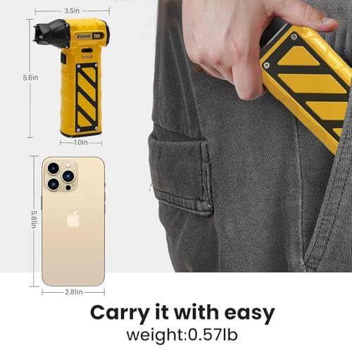 Image of 180000RPM Cordless Air Blower, Portable Electric Duster for Car with Seat Belt Cutter and Emergency car Glass Breaker,
