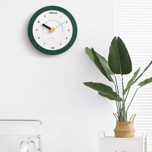 Horloge murale de maison à la mode style épuré pendule verte