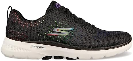 Skechers Women's GO Walk 6-Vibrant Energy Sneaker, Black/Multi, 7.5 | Image 1