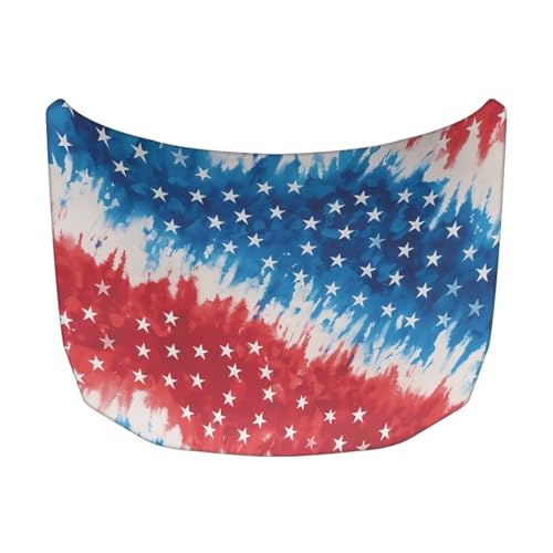 Image of American Flag Automotive Vehicle Hood Cover Flag Elastic Washable Vehicle Front Engine Hood Cover Wrap Car Accessories Compatible with Sedan SUV Trucks