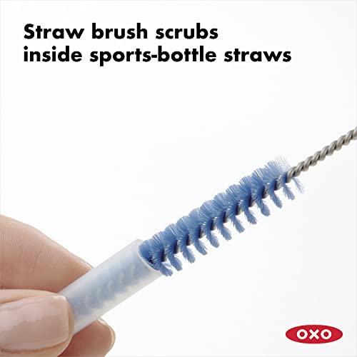 Image of OXO Good Grips Water Bottle Cleaning Set | Brushes for Bottles, Straws and Lids, Nylon Bristles, Storage Ring, Ideal for Cleaning Reusable Bottles