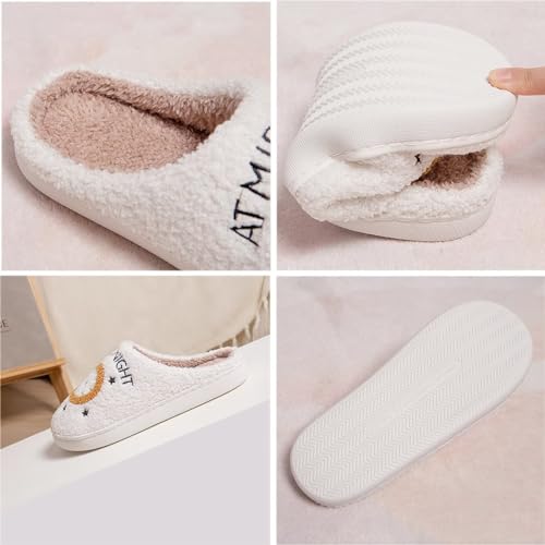 Meet Me at Midnight Slippers for Women Men Fluffy Slippers Memory Foam Winter Warm Slippers Fuzzy Cozy Slippers Couple Slip-on House Slippers for Indoor and Outdoor2