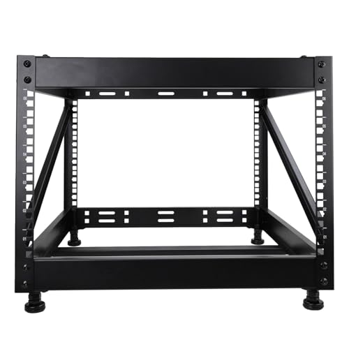 kenable 6U Open Frame Data Cabinet 19 Inch Rack Mount Desktop Floor Standing 482mm Depth Flat Pack Network Server Equipment Organiser