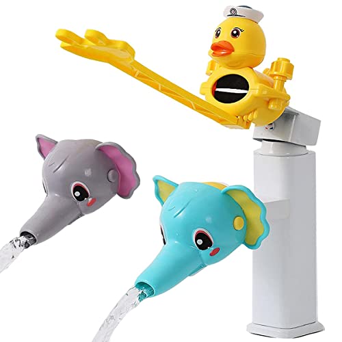 Suuwwn Extension de Robinet Enfant Prolongateur de Robinet Faucet Extender Plastique Rallonges D'animaux Robinetterie Extension De Robinet Pour Évier pour Le Lavage des Mains des Tout-Petits 3PCS Cover
