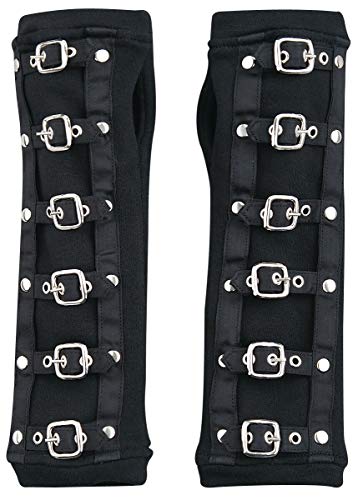 Poizen Industries Mitaines Buckle Cuffs Femme Mitaines Montantes Noir 80% Coton, 20% Polyester Cover