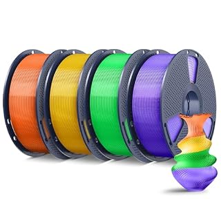 SUNLU 4KG 3Dプリンターフィラメント PLA Plus 1.75mm、SUNLU(サンル) きれいに巻かれたPLAフィラメント 1.75mm PRO PLA+ フィラメント ほとんどのFDM 3Dプリンター用 1kgスプール 4パック 透明 (オレンジ+イエロー+グリーン+パープル)