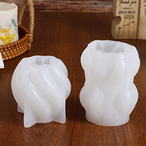 Abaodam 4Pcs Candle Making Molds 3D Silicone Candle Molds Wave Shape DIY Candle Molds for DIY Crafts Wax Candle - Image 2