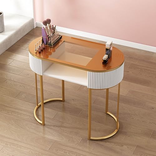 Escritorio de uñas, mesa de manicura profesional con cajones y armario de almacenamiento de 3 capas, estación de trabajo moderna de madera para salón, spa, equipo de salón de belleza en el hogar