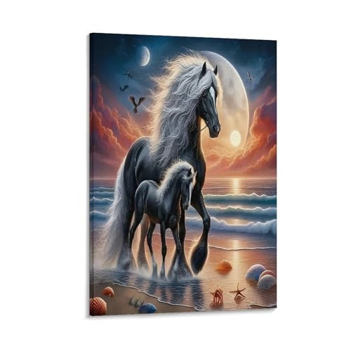 Cheval murale décoration de qualité supérieure sur toile - 3