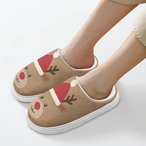 Soft House Slippers for Women Comfortable Fuzzy Scuff Ladies Bedroom Slippers with Anti-Skid Rubber Sole3