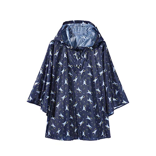 Cape Poncho Pluie Enfant Ultra Léger Licorne Flamingo Imprimé Veste Impermeable Manteau de Pluie avec Capuche Cover