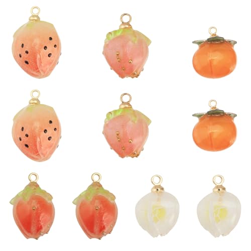 Evita pendientes pesados usando colgantes de fruta acrílicos 3D para joyería hecha a mano
