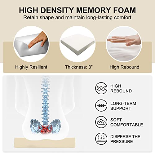 Wellsin Outdoor Chair Cushions For Patio Furniture - Patio Chair Cushions Set Of 4 - Waterproof Square Corner Outdoor Seat Cushions 18.5"X16"X3", Beige #TOP4