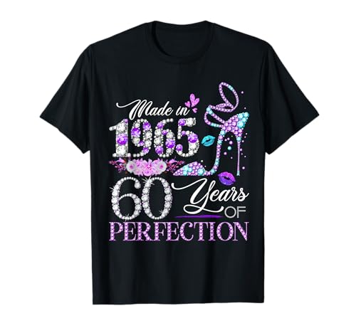60th birthday queen made in 1965 diamond 60 years old floral camiseta