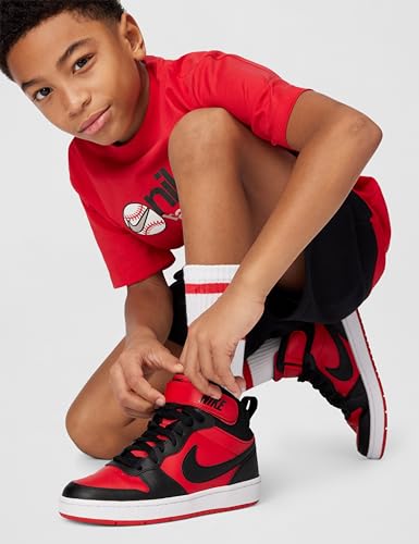 Nike Court Borough MID 2 GS Sneaker, University Red/Black-White, 40 EU