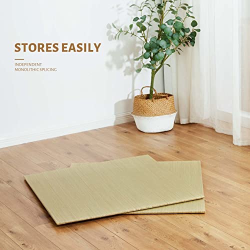 San Mota Traditional Tatami Mattress,Free Combination Borderless Unit Mat 32"X32"X0.5", Japanese Floor Mattress Rush Grass Tatami Mat Non-Slip, Japanese Futon Comfortable Tatami Bed (4/6 Piece Set) #TOP5