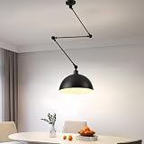 lámpara de comedor industrial de Ángulo ajustable: Brazo de lámpara flexible,ajuste libre, para satisfacer sus necesidades de iluminación en diferentes escenas, Puede ajustarlo de acuerdo con su uso, lo que es conveniente para su uso.El producto no incluye bombillas.