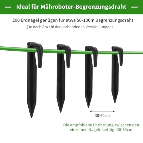 200 piquets de terre pour cable de robot tondeuse HAUSPROFI
