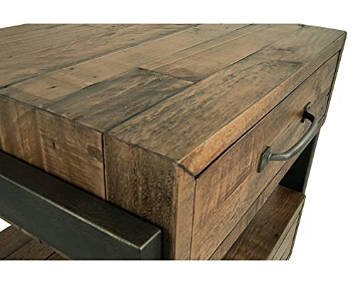 Signature Design by Ashley Sommerford Industrial Farmhouse 2 Drawer Nightstand, Butcher-Block Brown & Black - Image 9