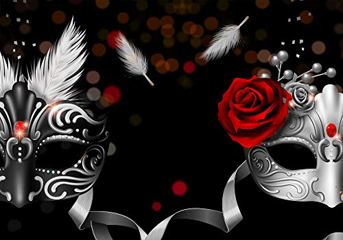 Fondo fotográfico Masquerade 10x7ft negro/plata miniatura 2