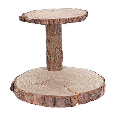 HANABASS 1pc Supplies Candies Candle Practical Plate Display Tier Top Flower Cheeses Meats Wooden Buffet Succulent Bark Tree Figures Balcony Snack Cuake Indoor Century Party Wood Table Cover