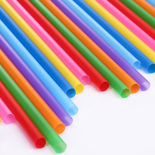 Image of 250pcs Plastic Straws Disposable, 10.3 Inches Drinking Straws, Extra Long Straws for 30oz Tumblers, Protein Shakers, Milkshakes & Iced Coffee, Colorful