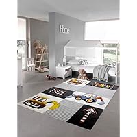 DLAYLQZG Spielteppich Baustelle 100x160cm - 3D Stadtplan Design Für Kinder