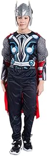 Kids Thor Bodysuit With Helmet Cloak Halloween Cosplay Costume Superhero Muscle Jumpsuit Boys Christmas Novelty Tights Masquerade Party Outfit