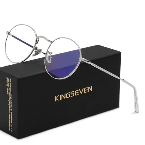 Image of KINGSEVEN Anti-Blue Light Glasses,Ultra-Light Frame Glasses For Men And Women, Prevent Eye Fatigue And UV Glare