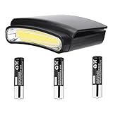 Vagocom LED Headlamp Cap Light - COB Clip On Light 3 Modes Hard Hat Light Lightweight Hardhat Light- Perfect for Running, Camping, Fishing, and Outdoor Activities(1 Pack,3 AAA Batteries Included)