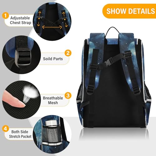 Mochila de viaje con medusa azul reflectante que protege la espalda de tu hijo 2