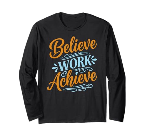 Believe work achieve Inspirational Motivation Typography ����T�V���c