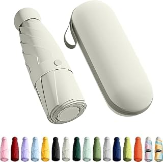 AYSIS UV Travel Mini Folding Ultra Compact pastel Umbrella with Case, Manual Open 6 Ribs Lightweight Portable, Small Sun &... Price In India