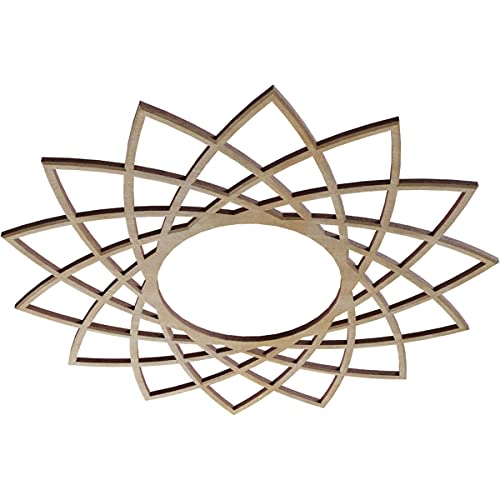 Image of Ekena Millwork 16 inchOD x 6 1 /8 inchID x 3 /8 inchT Eleanor Wood Fretwork Pierced Ceiling Medallion, Hickory