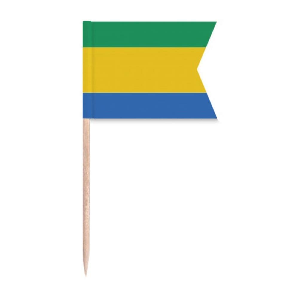 Gabon Drapeau cure-dents en bois pour décoration de buffet et gâteau de fête