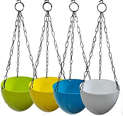 Khoji Multicolor Hanging Pots for Garden and Balcony - Nest Pots Hanging Nest Baskets Flower Pots (Multicolour) - Set of 4 pots