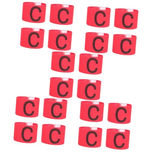 Milisten 20 Stk Fußball-Kapitänsbinde Bands von Fußballspielern Kapitänsband Fußball Kinderfußball kinder fußball verschleißfestes Fußballband Armbinden Fußball Erwachsener Zubehör rot