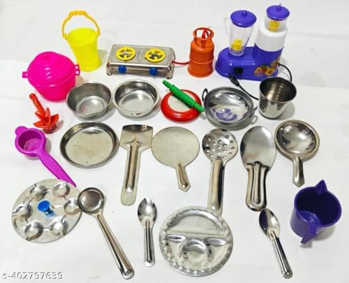 Image of Miniature Kitchen Set,Kitchen Set for Kids, Real Cooking Kit for Play, Steel Kitchen Set for Baby SKU 33