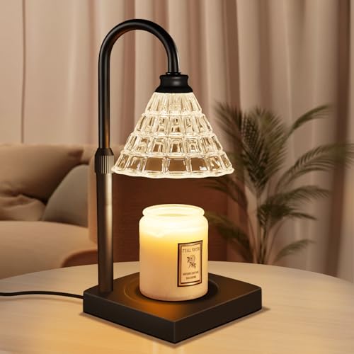 MAKYTWOW Candle Warmer Lamp with Dimmer, 2H/4H/8H Timer, Compatible with Yankee Candle Large Jar Candle, Home Decor Gift for her, Birthday Gift for mom, Home Scented Jar Candles Heater (Black)