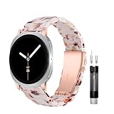 CaseGame Resina Ambra Cinturino Compatibile con Samsung Galaxy Watch 8/8 Classic 2025(40 mm/44 mm/46 mm),Cinturino Di Ricambio Leggero Con Fibbia in Acciaio Inossidabile Per Donna