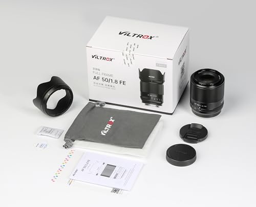 Viltrox Lente AF 50 mm F1.8 armação completa para Sony E-Mount, lente Prime padrão para câmera Sony