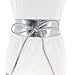 FASHIONGEN - Cinturón obi cuero artificial Mica - Shiny Plateado, S-M