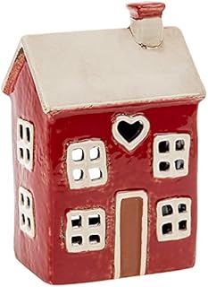 Village Pottery Heart House Red Tealight Glazed Ceramic